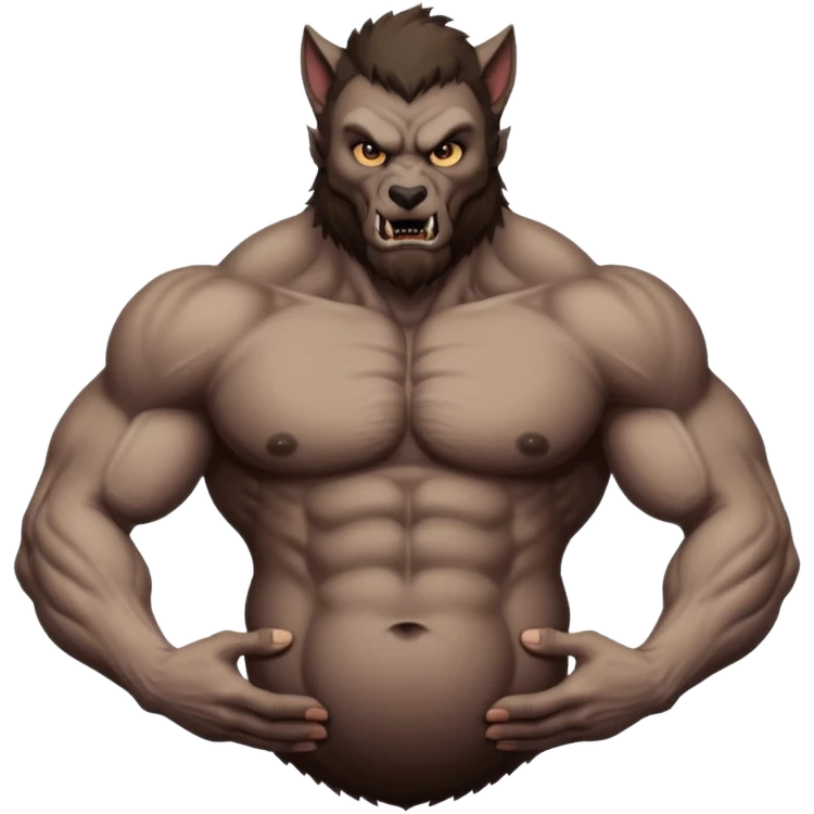 A Werewolf pregnant man emoji