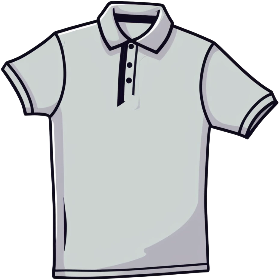 Black polo shirt with collar emoji