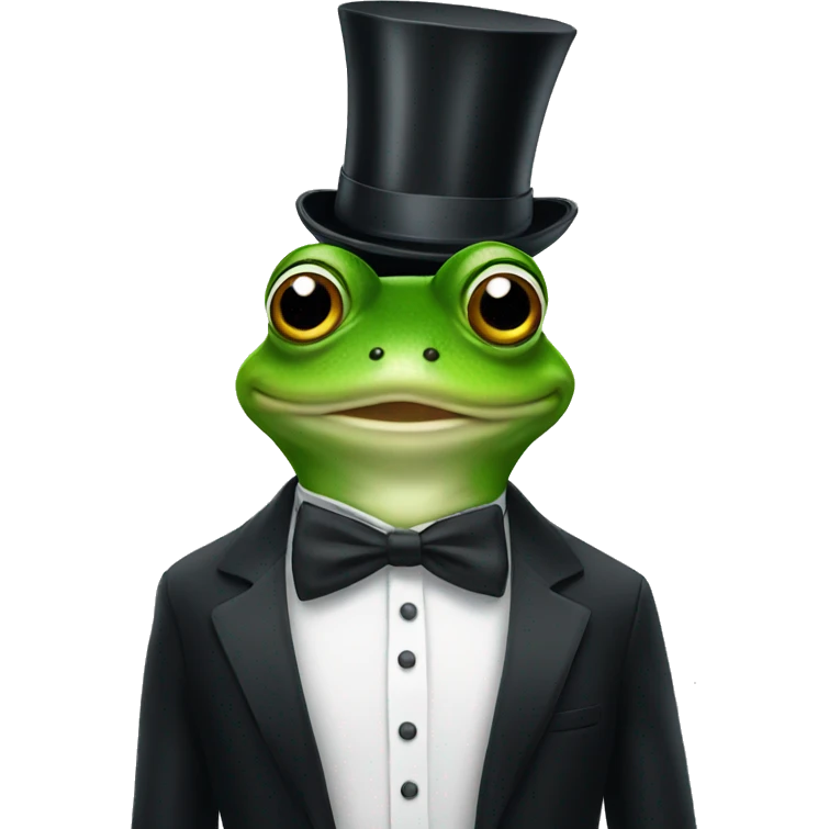 Frog with tuxedo emoji