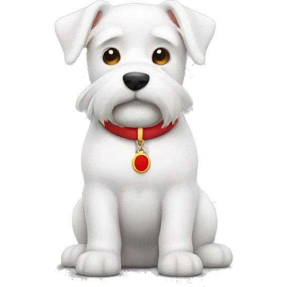 Un westy con un collar rojo emoji
