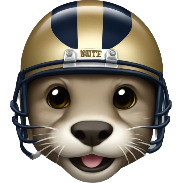 Otter wearing Notre dame helmet emoji