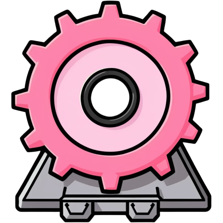 Pink gear emoji