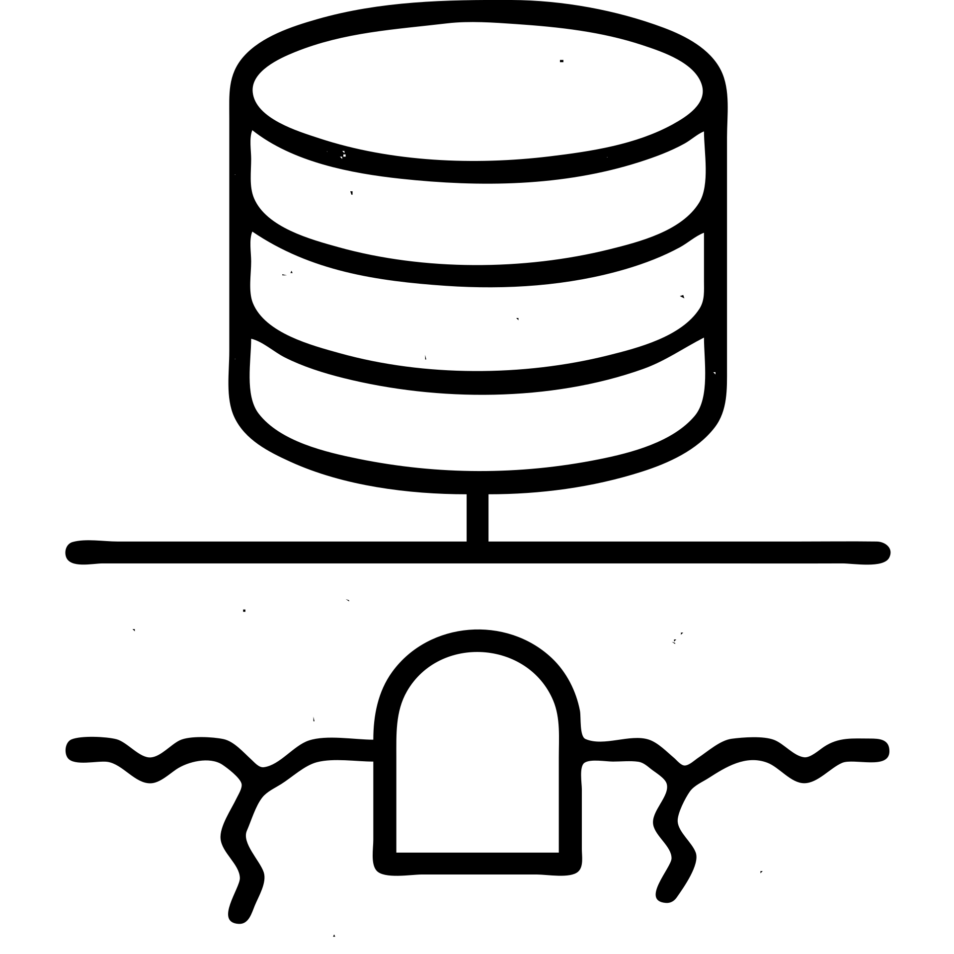 database shapes intersecting with a basement underground motif with worn distressed effect emoji