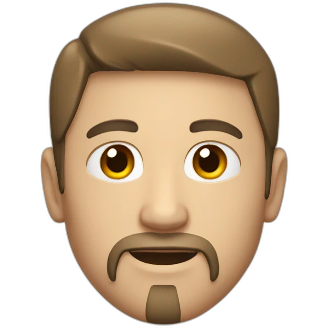white guy with a goatee smiling who got red eyes and wearing black hoodie  emoji