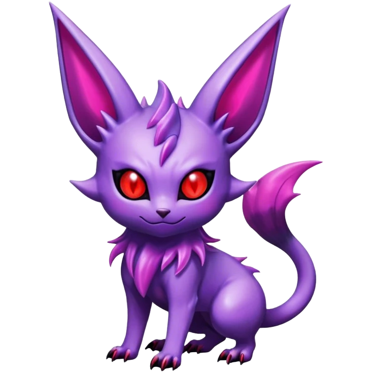 Shiny Dark Espeon-Haunter-Nidorino-fusion-hybrid full body emoji