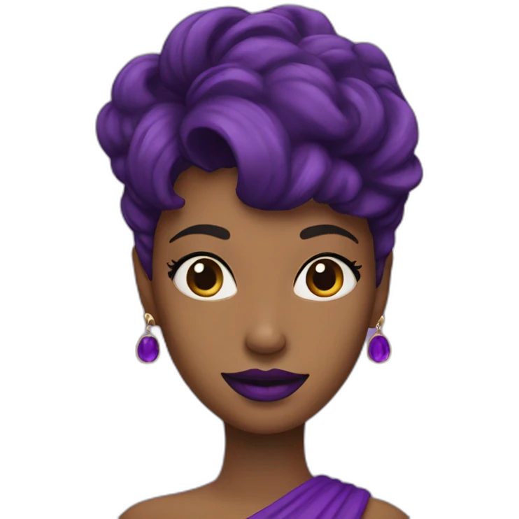esther with purple lipstick emoji