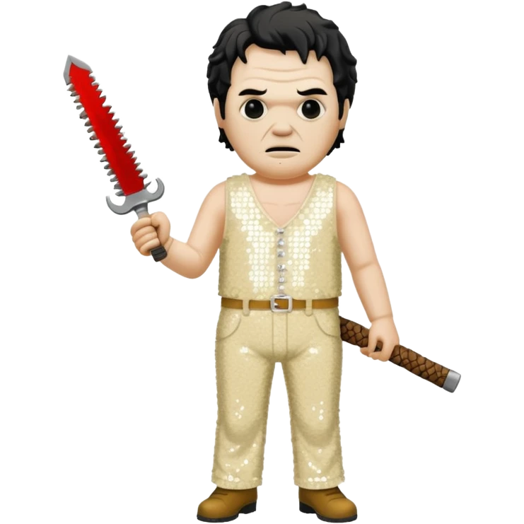 Leatherface with ivory sequin outfit emoji