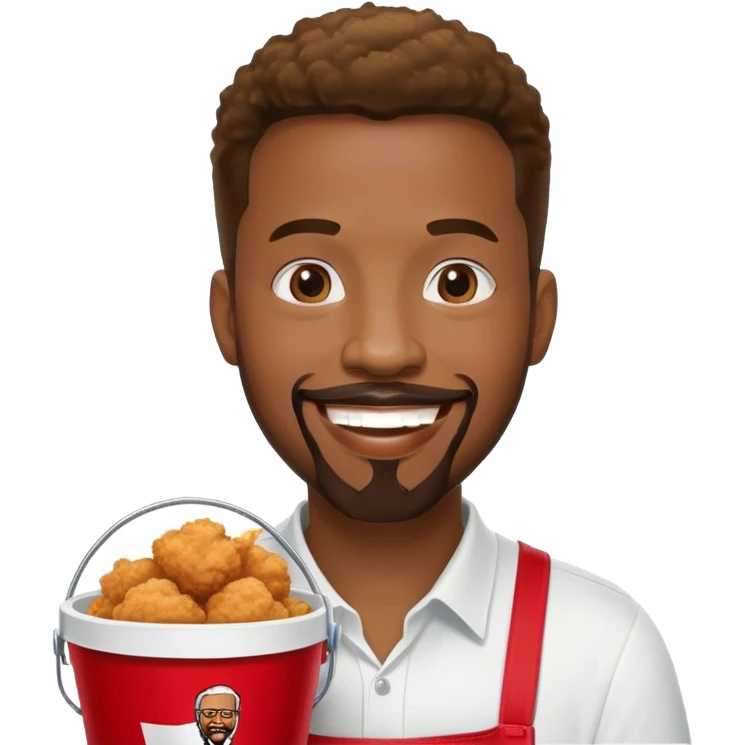 Black man with kfc emoji