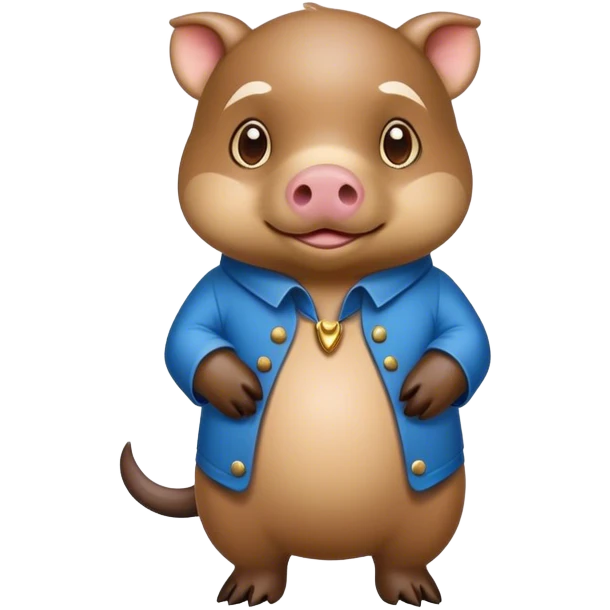 A blue pig dressed as an otter emoji