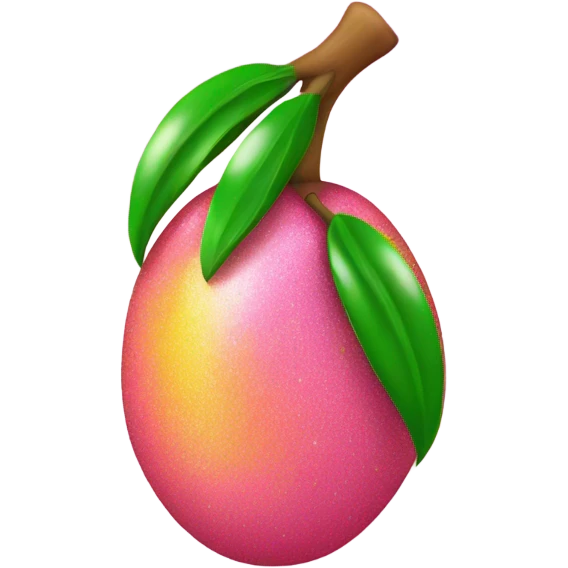 Pink mango with glitter  emoji