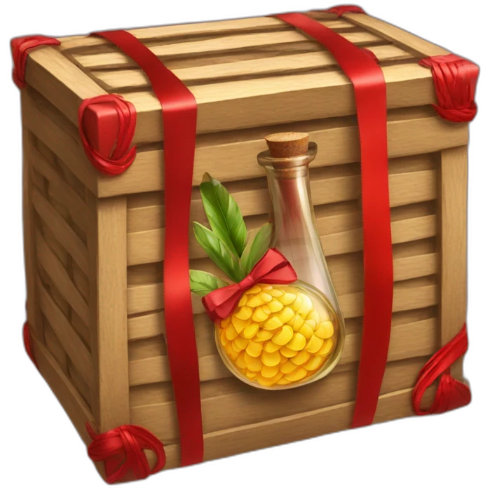 exotic oils a in a braided box with a red ribbon emoji