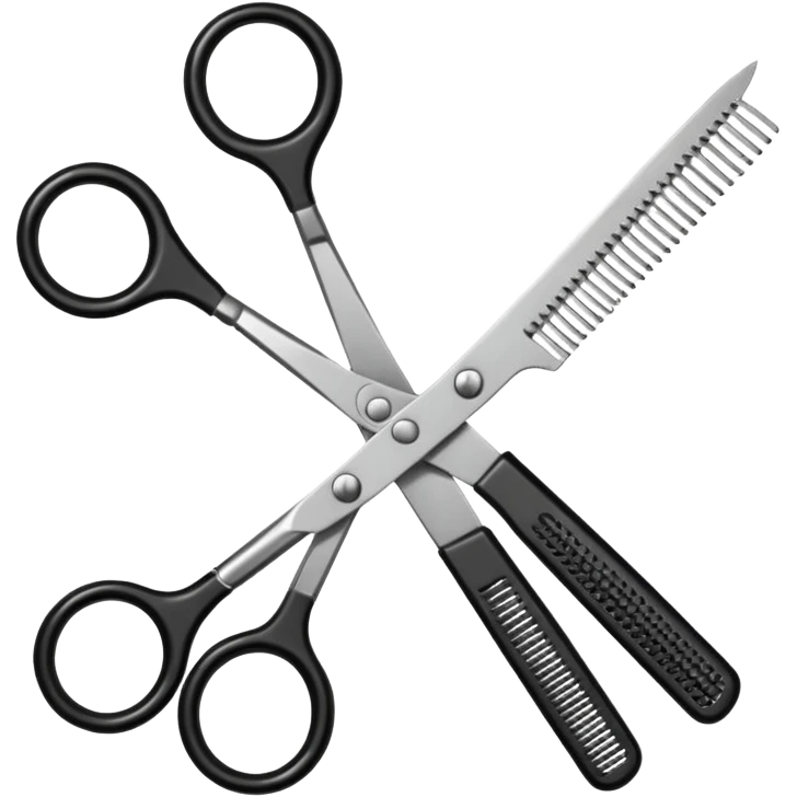 barber shop, scissors & comb. emoji