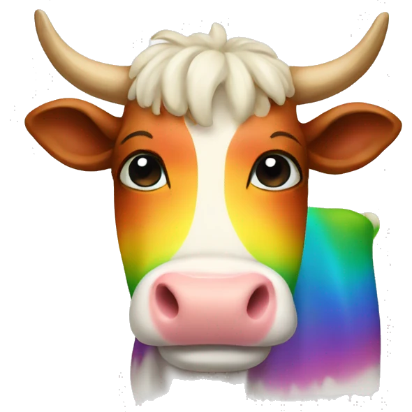 Rainbow cow emoji