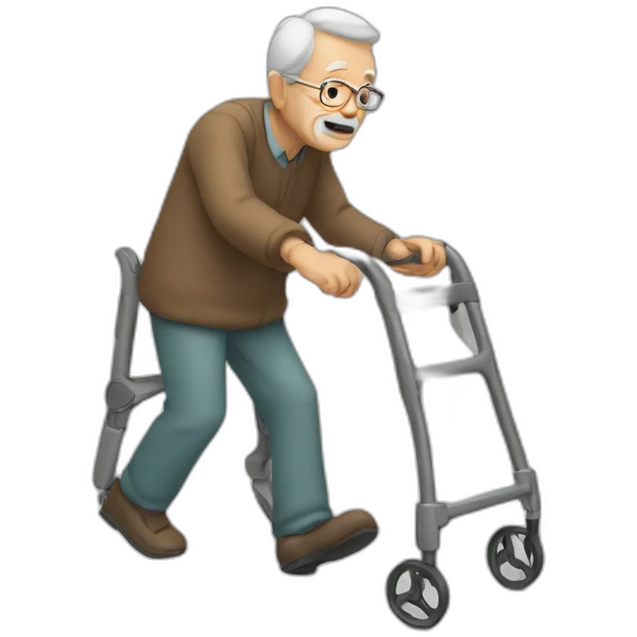 Old man with walker emoji