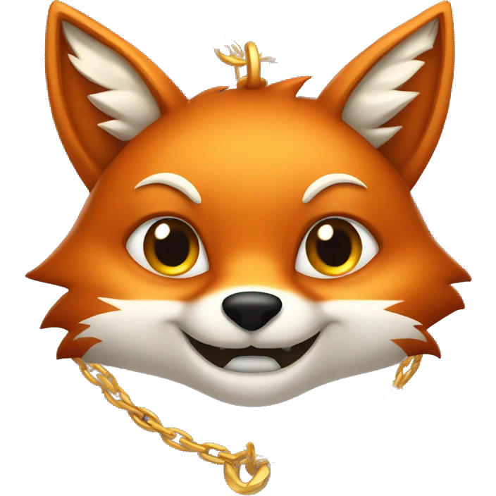 fox with evil smile and gold chain emoji