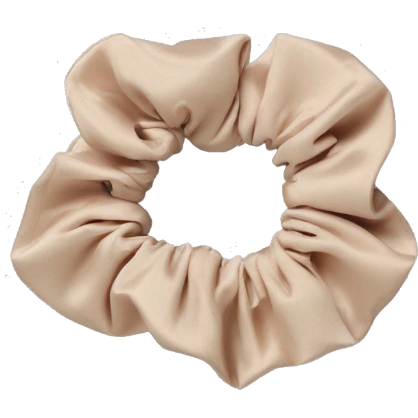 Scrunchie heartprint light beige  emoji