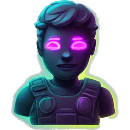 200 IQ in neon emoji