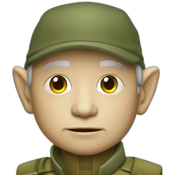 Yoda general in Ukraine in cap military  emoji