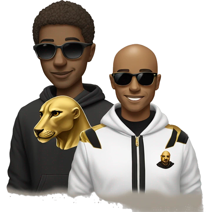 A bald head alpha phi alpha inc. man with sphinx Alpha Phi Alpha black and old gold hoodie emoji