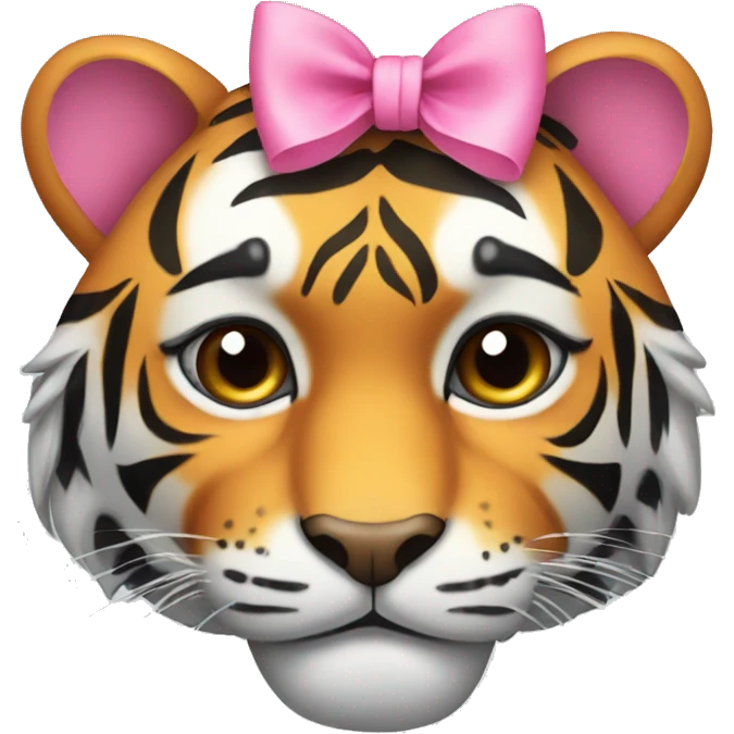 Tiger with pink bow emoji