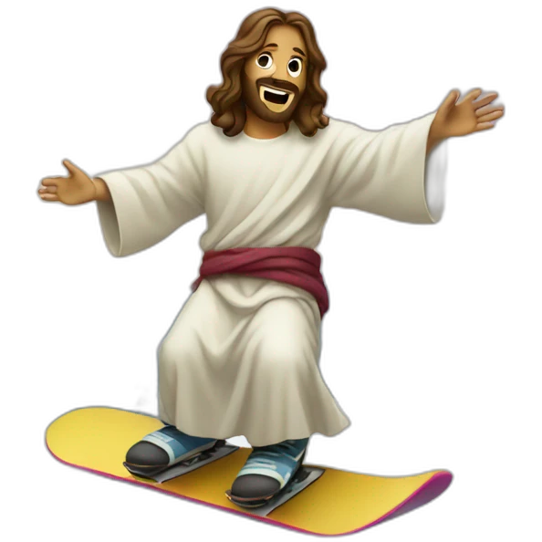 Jesus on a snowboard emoji