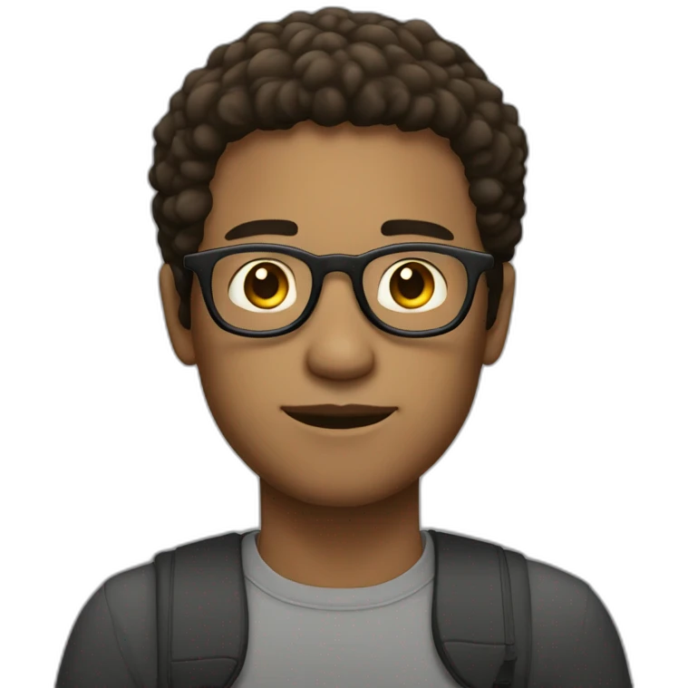 man with laptop in front, round glasses, light skin and dark brown hair emoji