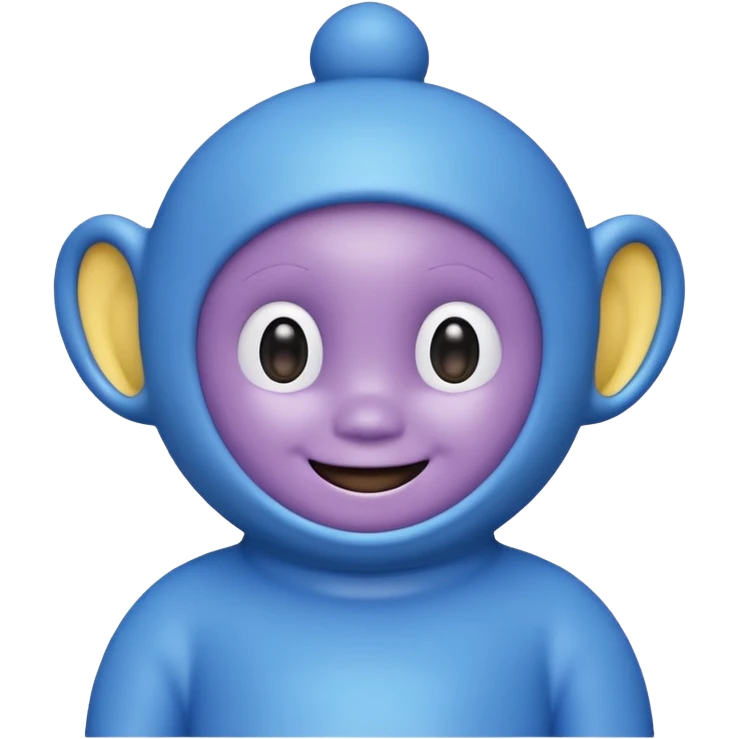 blue teletubbie, emoji style, compatible with Discord name emoji