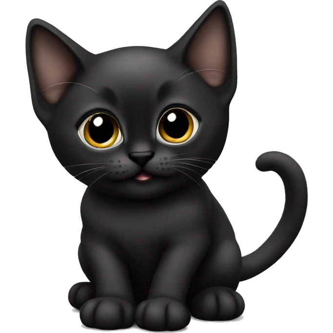 all Black siamese kitten emoji