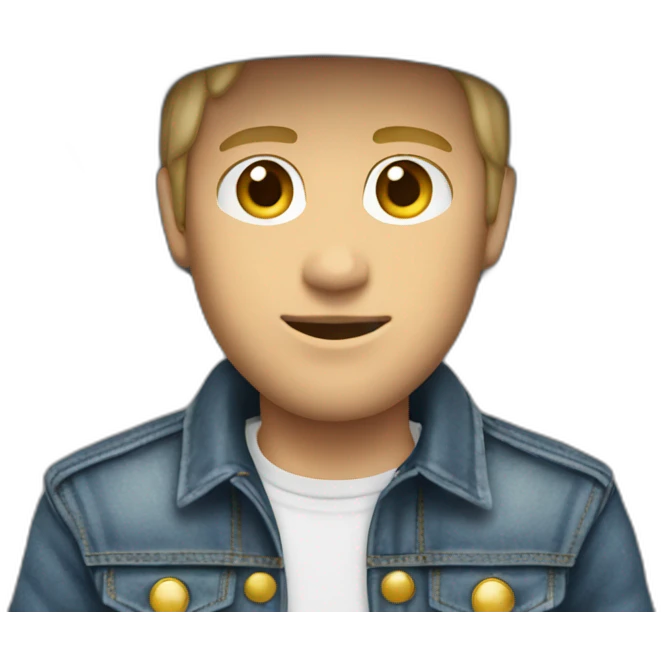 cool cowboy in denim jacket average body white skinned emoji