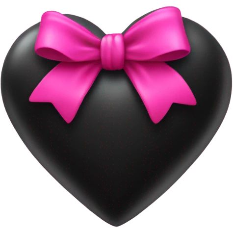 black heart with pink bow emoji