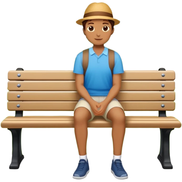 Scenic summer park sitting on bench emoji