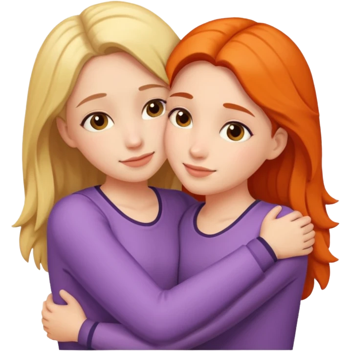 دو رفیق دختر که همدیگر رو عاشقانه بغل کردند و عمیق خیلی هستند emoji