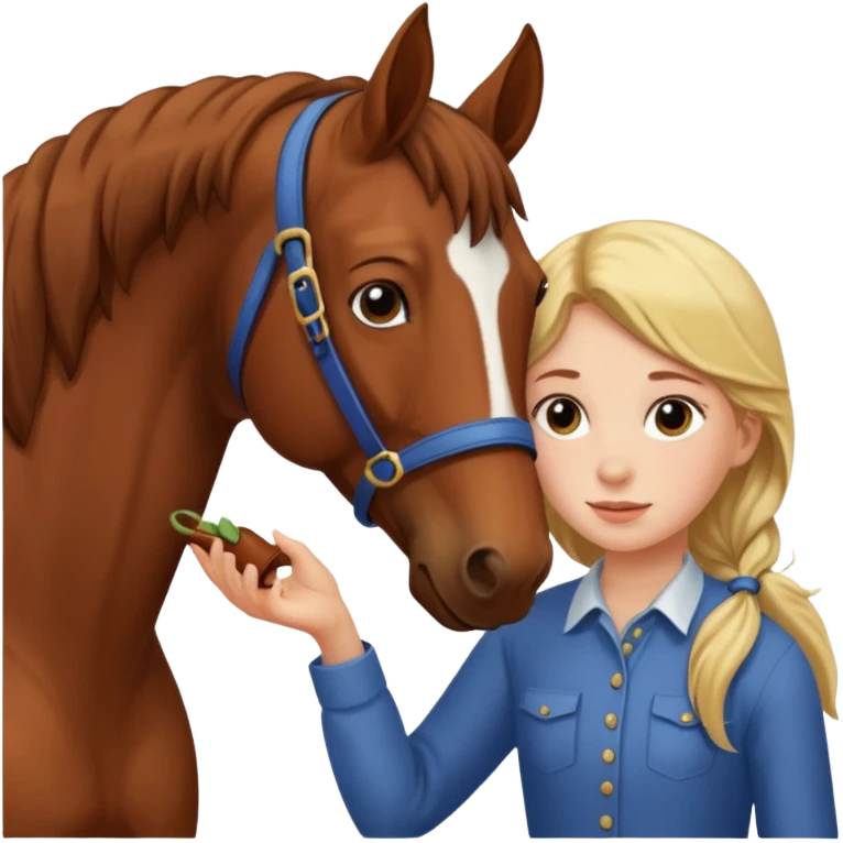 Girl petting horse emoji
