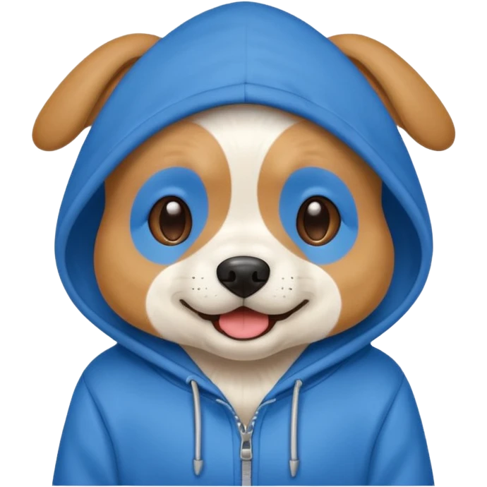 Dog wearing hoodie emoji
