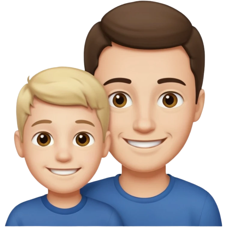 Chldren boy with papa same person emoji