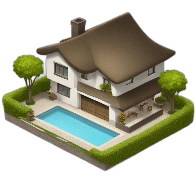 modern luxury house with  a thatched roof emoji