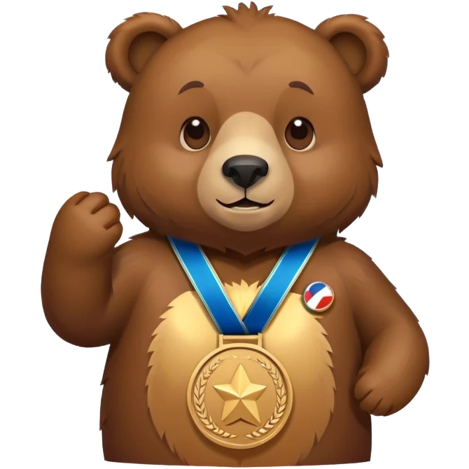 bear holding bronze medal emoji