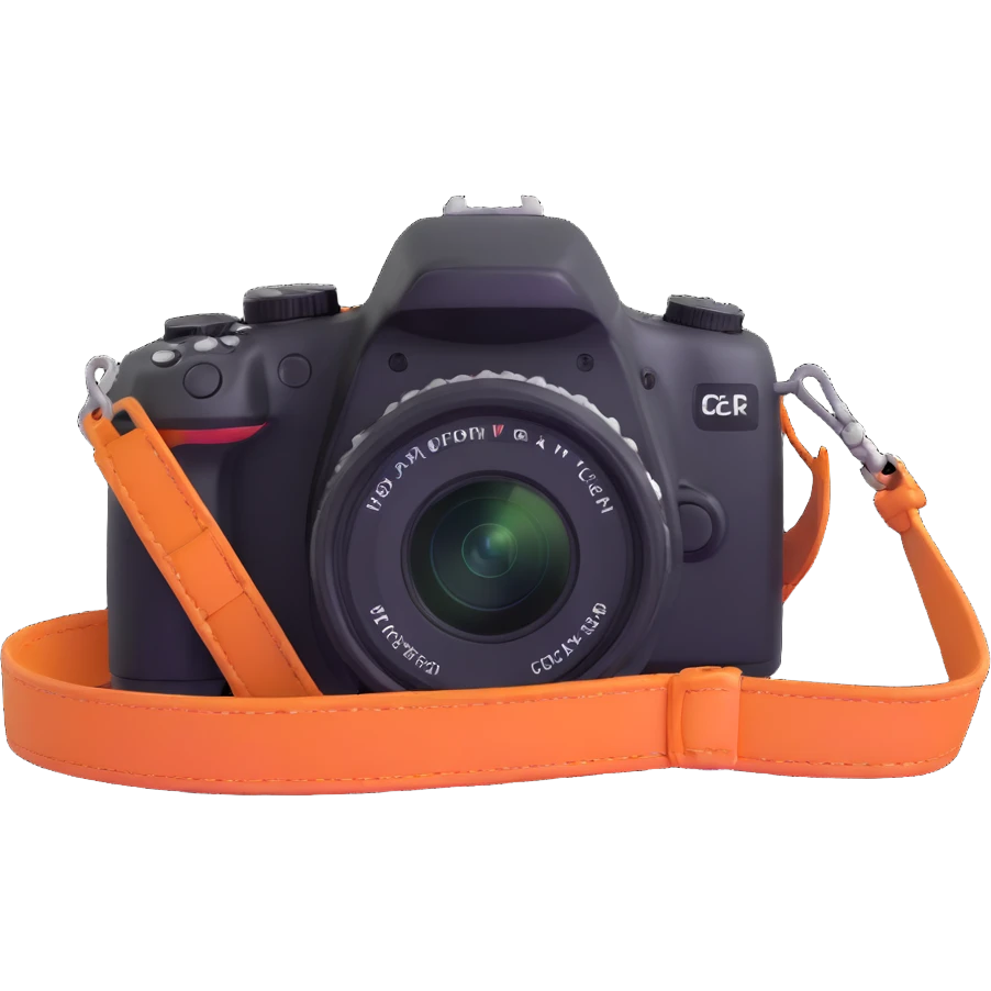 DSLR camera with strap emoji