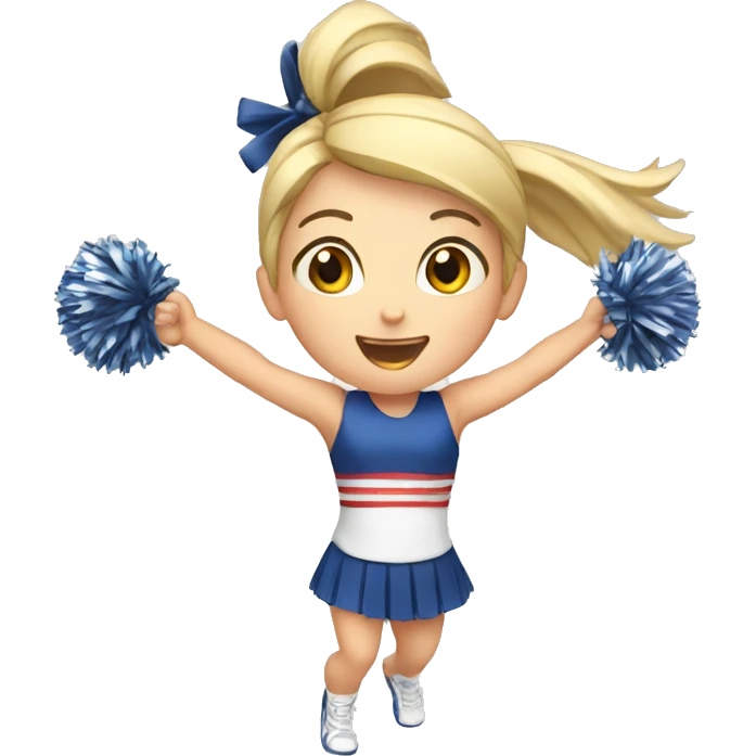 Caucasian cheerleader cheering emoji