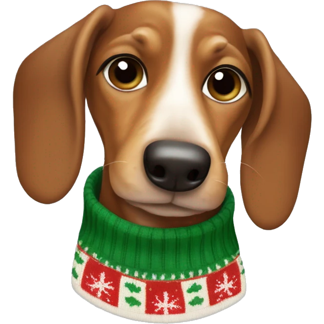 Wiener Dog in christmas sweater emoji