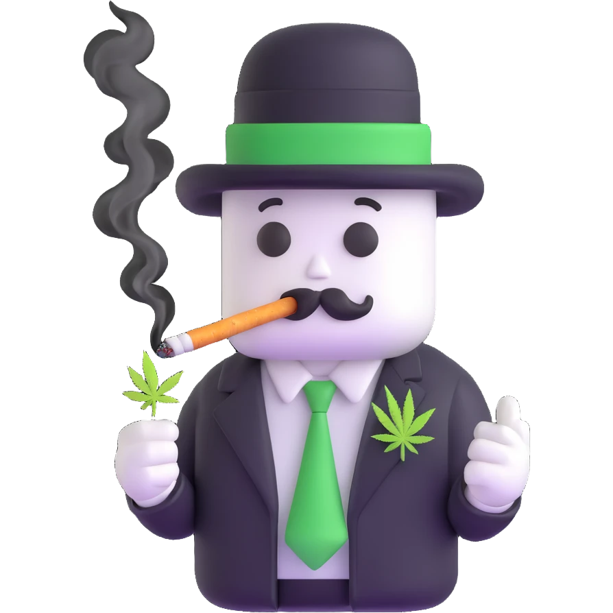 marshmallow gangster smoking weed emoji