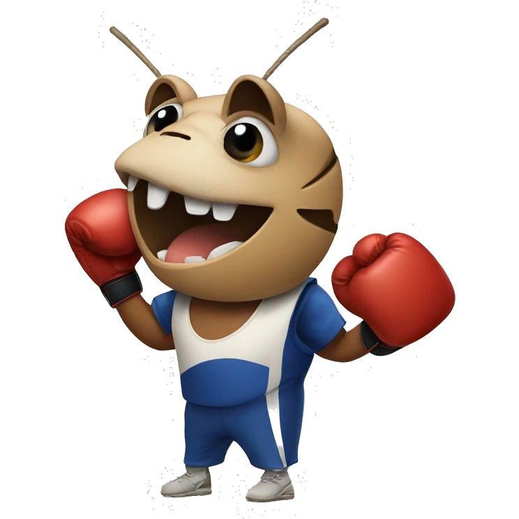 An animal cricket boxing emoji