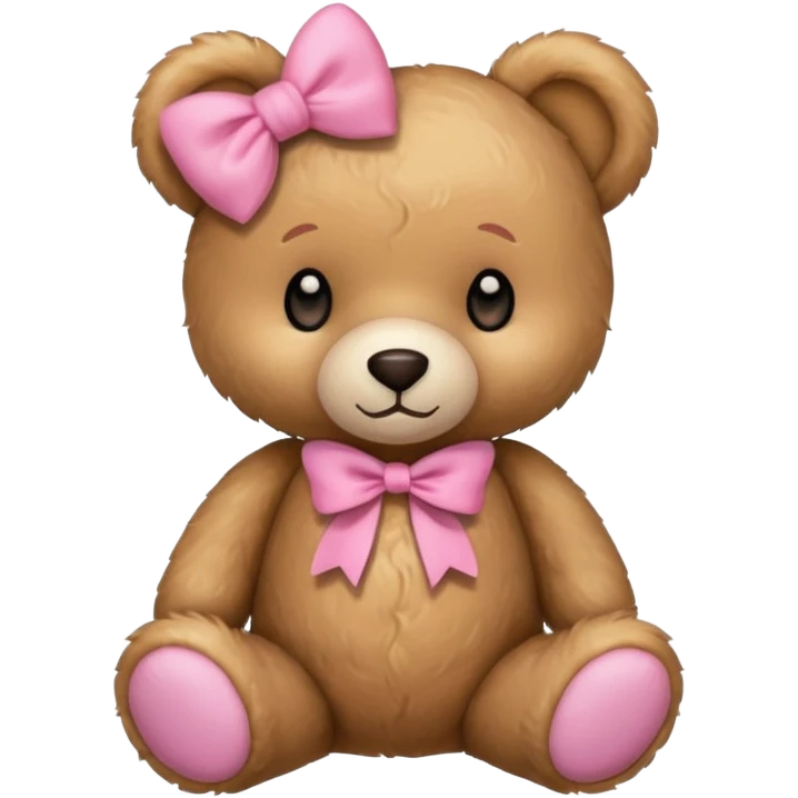 Cute teddy bear with a pink bow. emoji