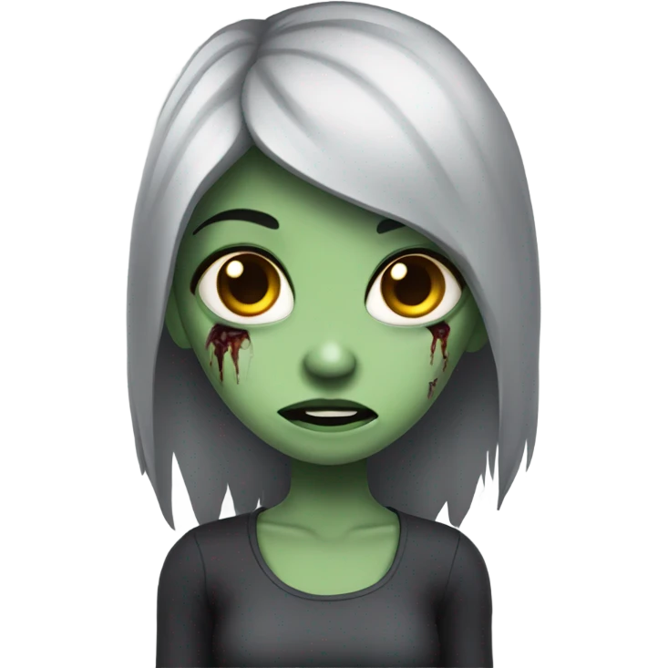 girl zombie with black hair emoji