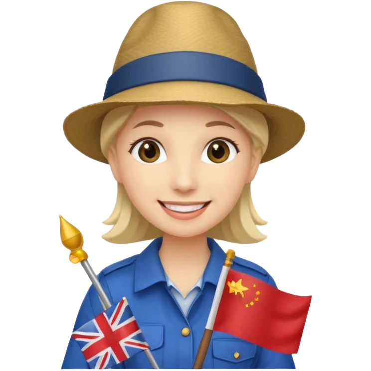 Guide + small flag, Tour Group. emoji