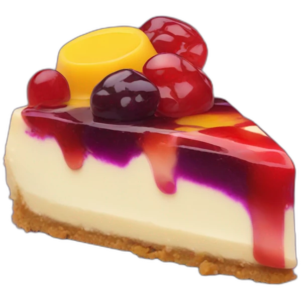 No bake cheesecake with 3 colored jams red dark purple and yellow  emoji