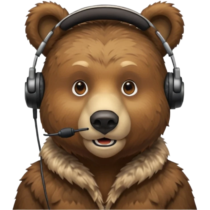 a bear with headset mic emoji