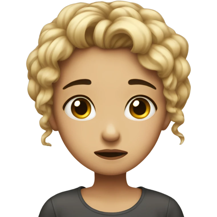 Girl with sad eues emoji
