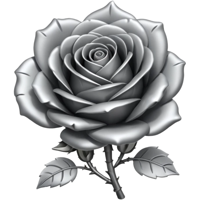 metal rose, without green leaves, just flower emoji