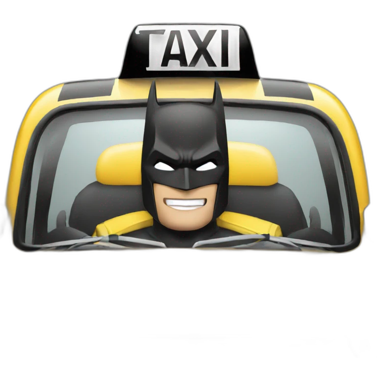 logo batman in a taxi emoji